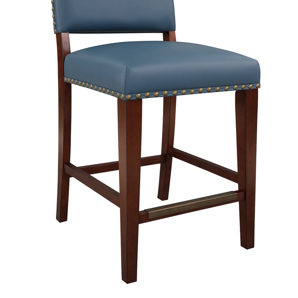 Deja Faux Leather Counter Stool with Nail Heads by Greyson Living