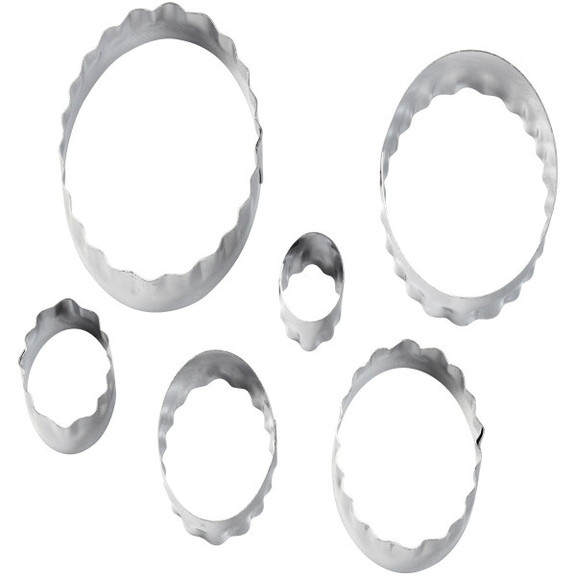 Wilton 417 2583 Nesting Oval Fondant Cutters  6 Co...