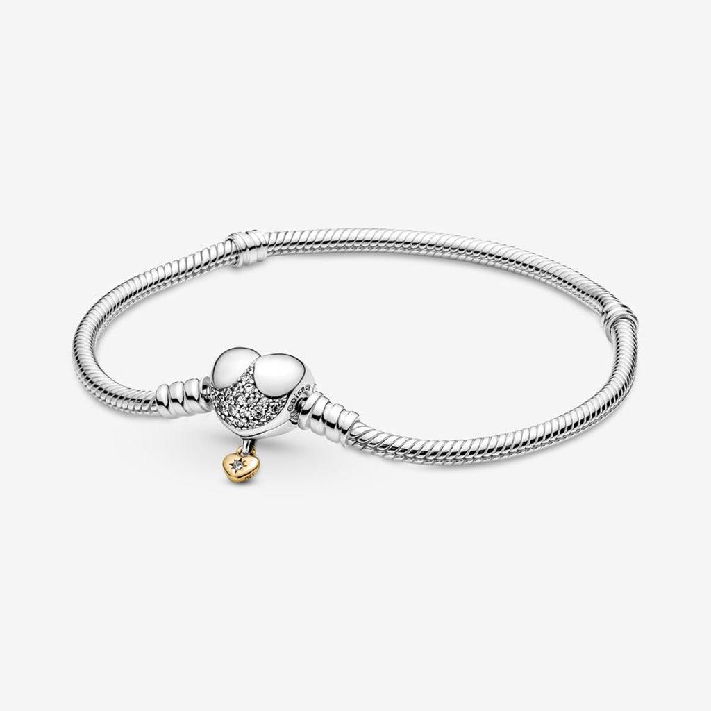 PANDORA  Disney Pandora Moments Heart Clasp Snake Chain Bracelet