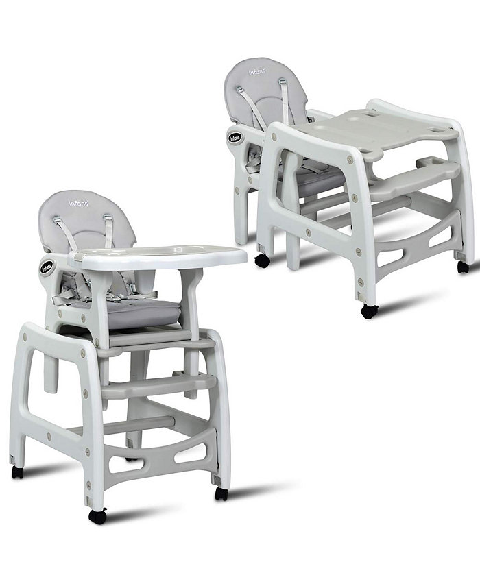 Costway 3 in 1 Baby High Chair Adjustable Seat Back and Removable Trays