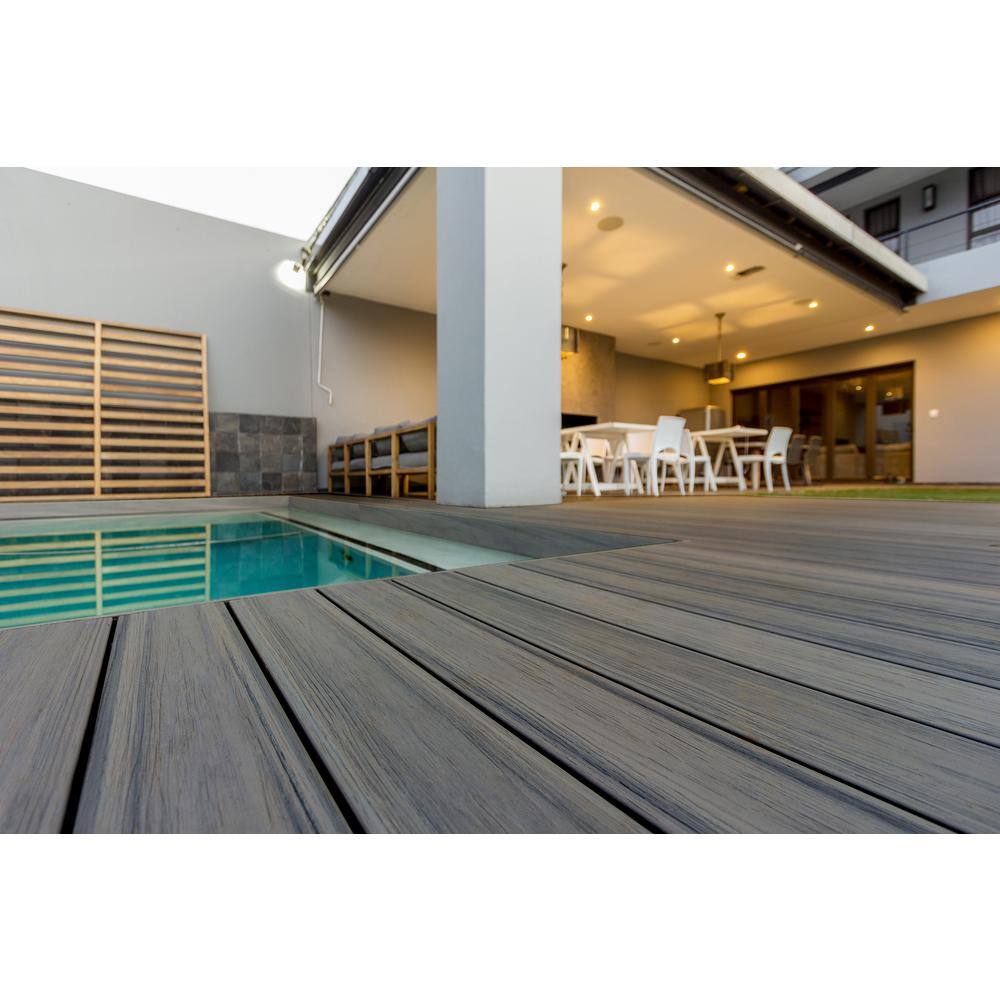 FORTRESS Infinity IS 5.35 in. x 6 in. Starter Cape Town Grey Composite Deck Board Sample 194206104