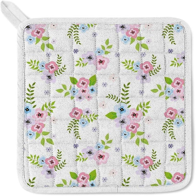 Insulation Kitchen Oven Mitts Potholder Apron 3pcs Set Small Flowers Non Slip Heat Resistant Gloves For Baking Cooking Bbq