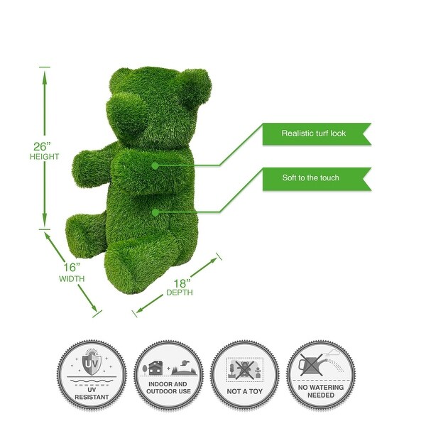 Artificial Sitting Bear Outdoor Patio Garden Turf Topiary