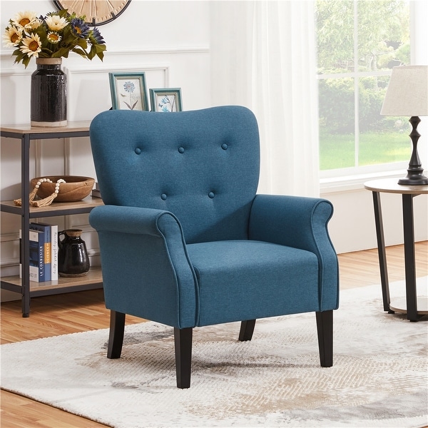 Yaheetech Modern Polyester Fabrics Upholstered Accent Chair Single Sofa for Living Room