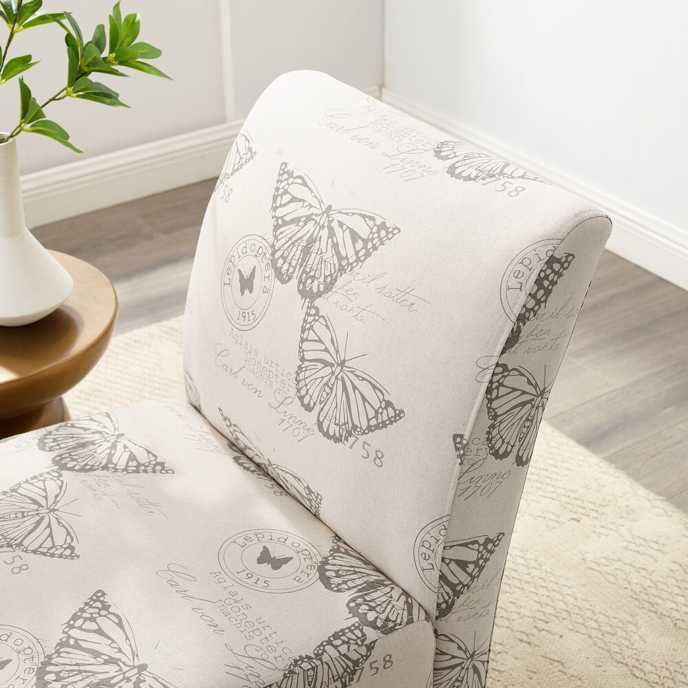 Linon Bradford Accent Chair with Butterfly Print