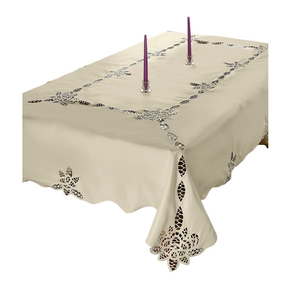 Violet Linen Betenburg Lace Pattern Tablecloth