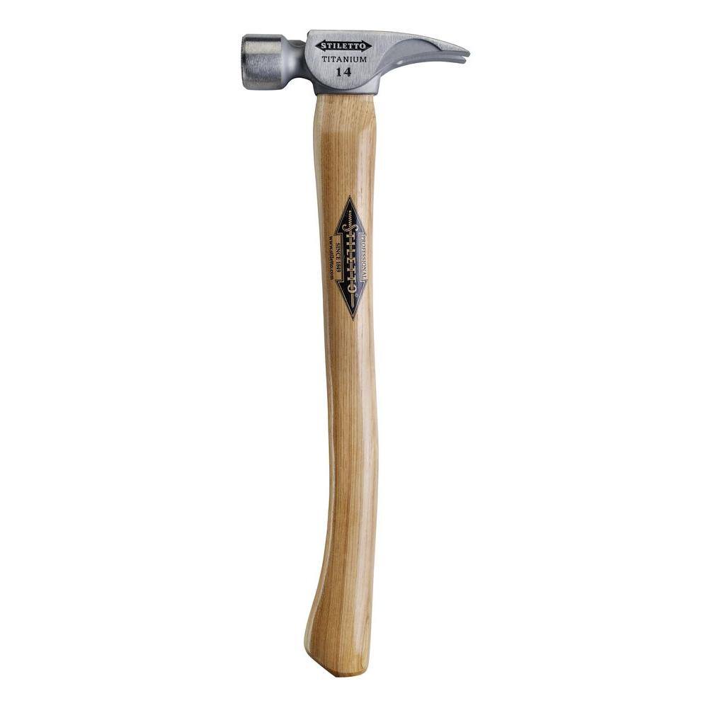 Stiletto 14 Oz. Titanium Smooth Face Hammer with 18 in. Curved Hickory Handle TI14SC