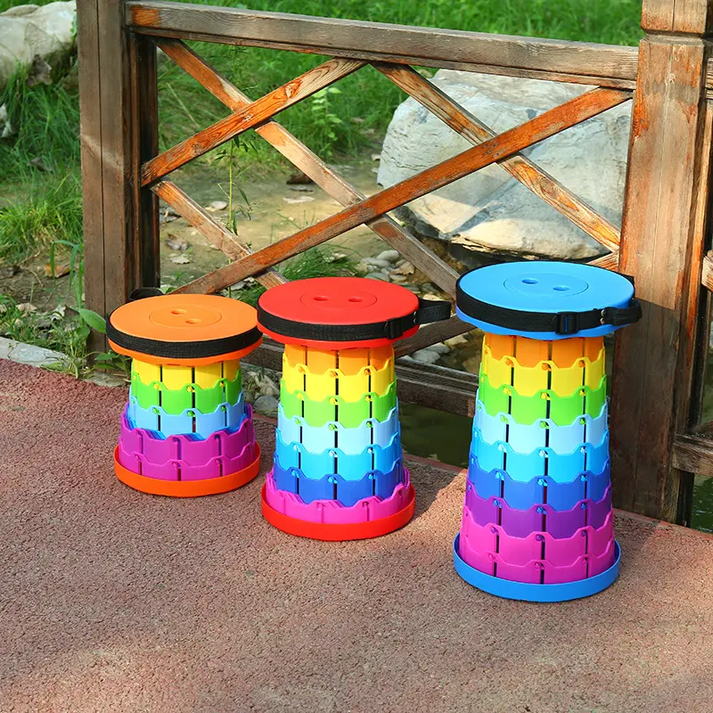 PP material plastic portable telescopiing picnic stool camp outdoor