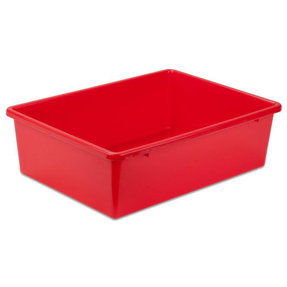 Honey-Can-Do 5 in. H x 11.75 in. W x 16.25 in. D Red Plastic Cube Storage Bin PRT-SRT1602-Lgred