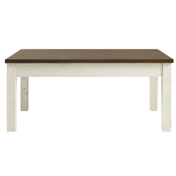 Wood Coffee Table White Distressed