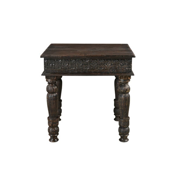 Milton Carved Teak End Table