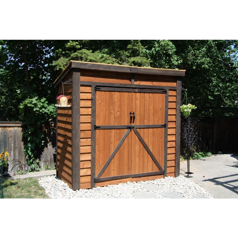 Outdoor Living Today Garden Saver 8 ft. W x 4 ft. D Cedar Wood Storage Shed with Double Doors and Cedar Roof (32 sq. ft.) GS84-D-CEDAR-AK