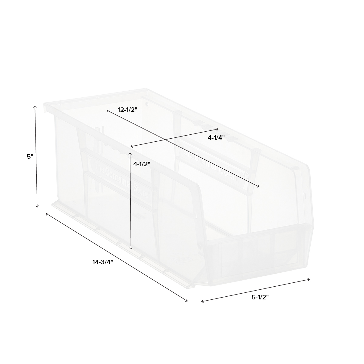 Utility Narrow Stackable Plastic Bins