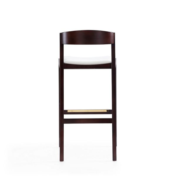 Klismos Barstool in Ivory and Dark Walnut