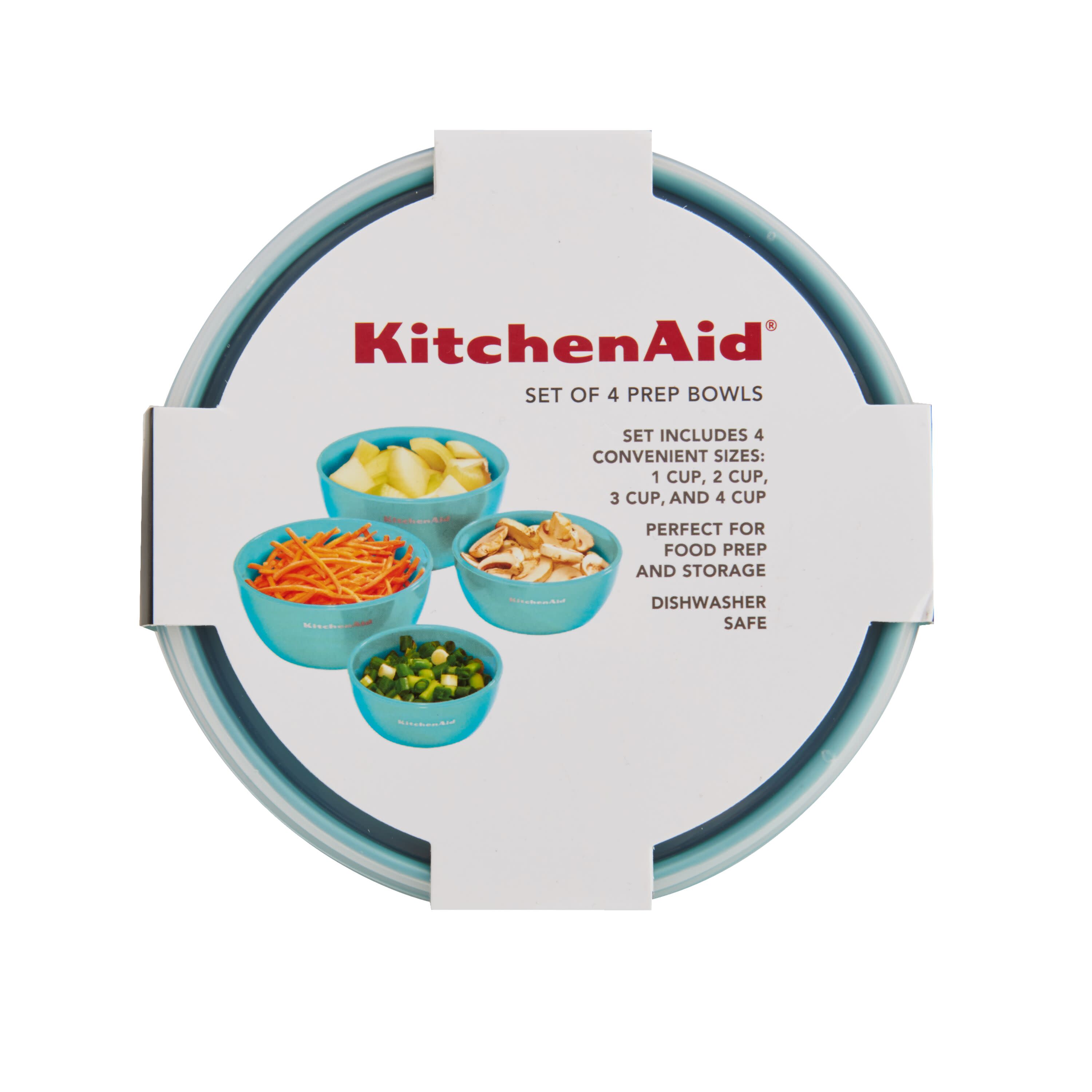 Kitchenaid 4-piece Prep Bowl Set with Lids in Aqua Sky and Assorted Sizes