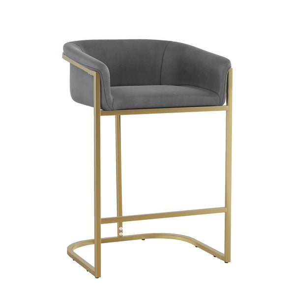 Modern Bar Stools Dining Chairs with Gold Frame， Set of 4