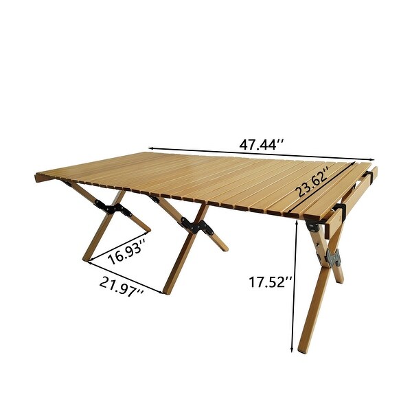 Patio Versatile Natural Wood Foldable Dining Table