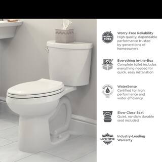 American Standard Reliant 2-piece 1.28 GPF Single Flush Elongated Toilet in White Seat Included 773CA101.020