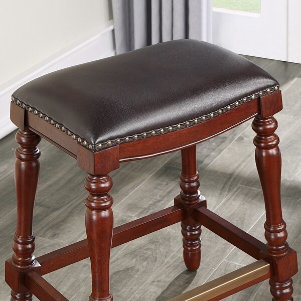 Cordale Faux Leather Saddle Seat Counter Stool by Greyson Living