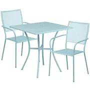 Flash Furniture Commercial Square Indoor / Outdoor Patio Table and Chair 3-piece Set