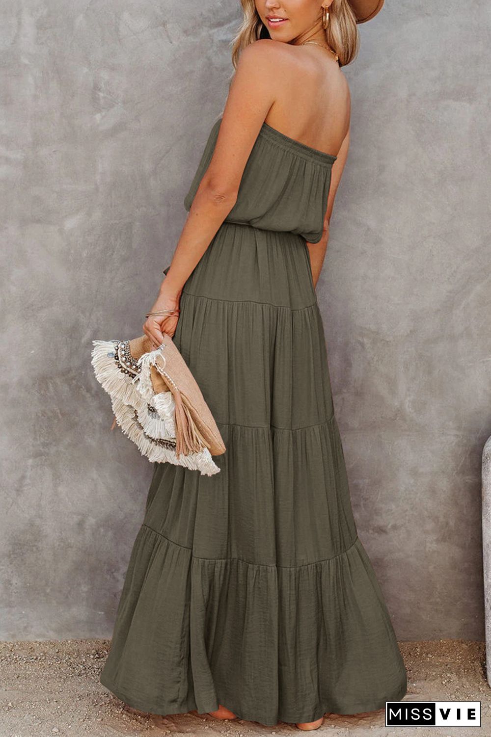 KarliDress Free Falling Strapless Tiered Maxi Dress P12552