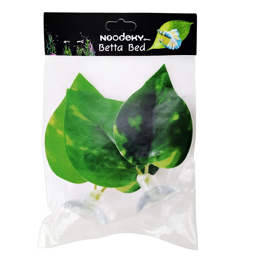 Noodoky Betta Leaf Hammock Silicone Peace Plant Accessories， Beta Fish Leaf Rest Pad Bed， Beta Tank Decorations (2-Pack)