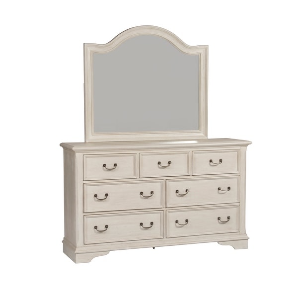 Bayside Antique White Dresser and Mirror - - 17305826