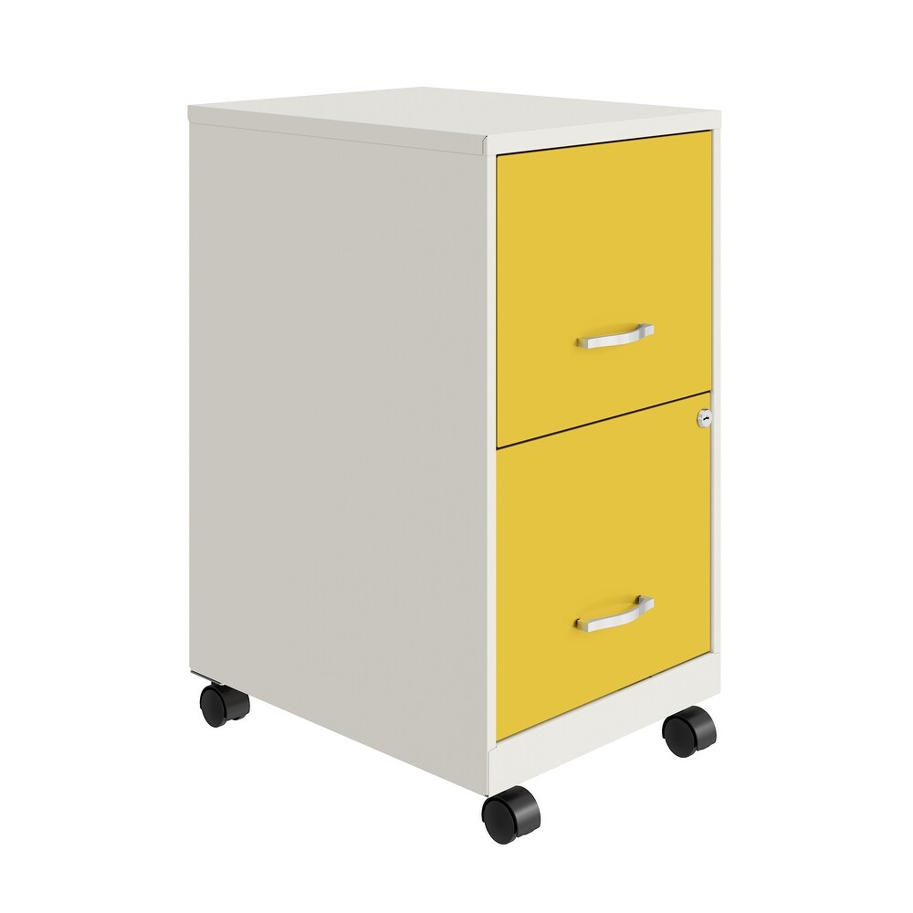 Space Solutions Pearl White 2 drawer Mobile File Cabinet