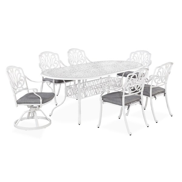 Capri White Aluminum 7 Piece Outdoor Dining Set