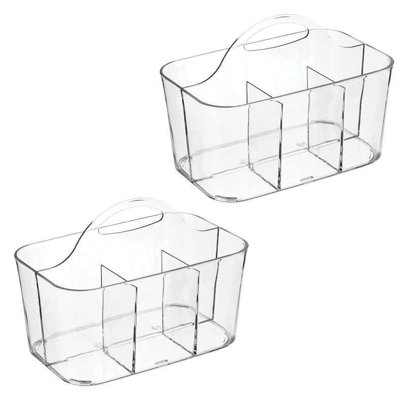 mDesign Plastic Kitchen Cutlery Caddy Storage Organizer Bin Tote - 2 Pack