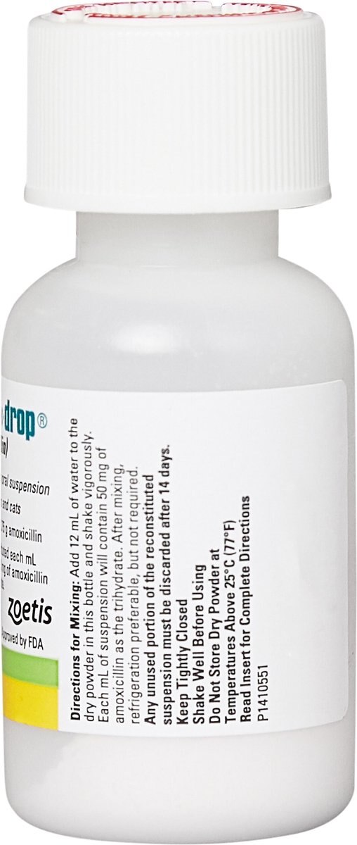 Amoxi-Drop (Amoxicillin) Oral Suspension for Dogs and Cats， 50-mg