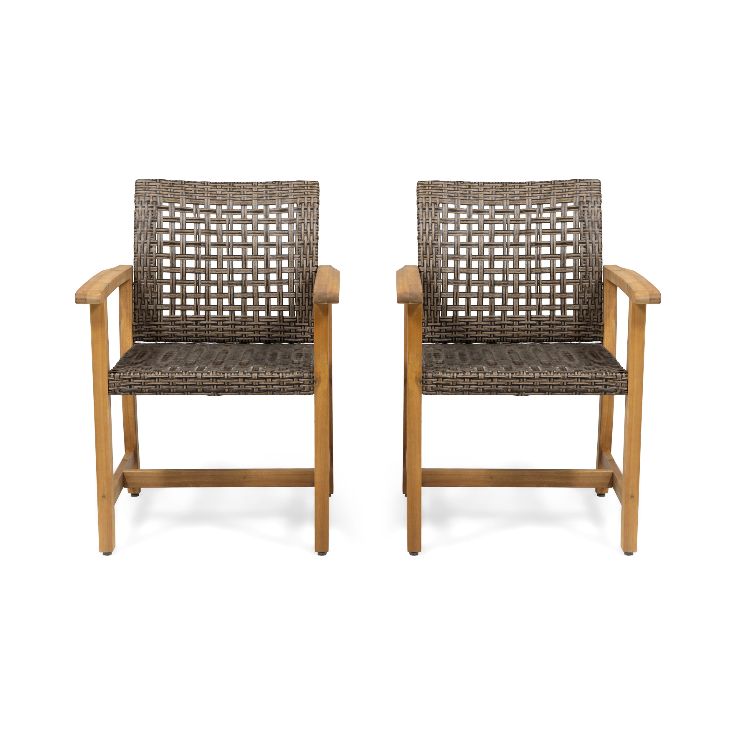 Levant Outdoor Acacia Wood Dining Chair (Set of 2)