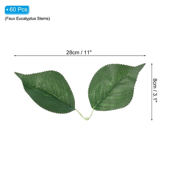 11x3.1 Artificial Green Leaves Bulk Greenery Fake Hydrangea Leaves