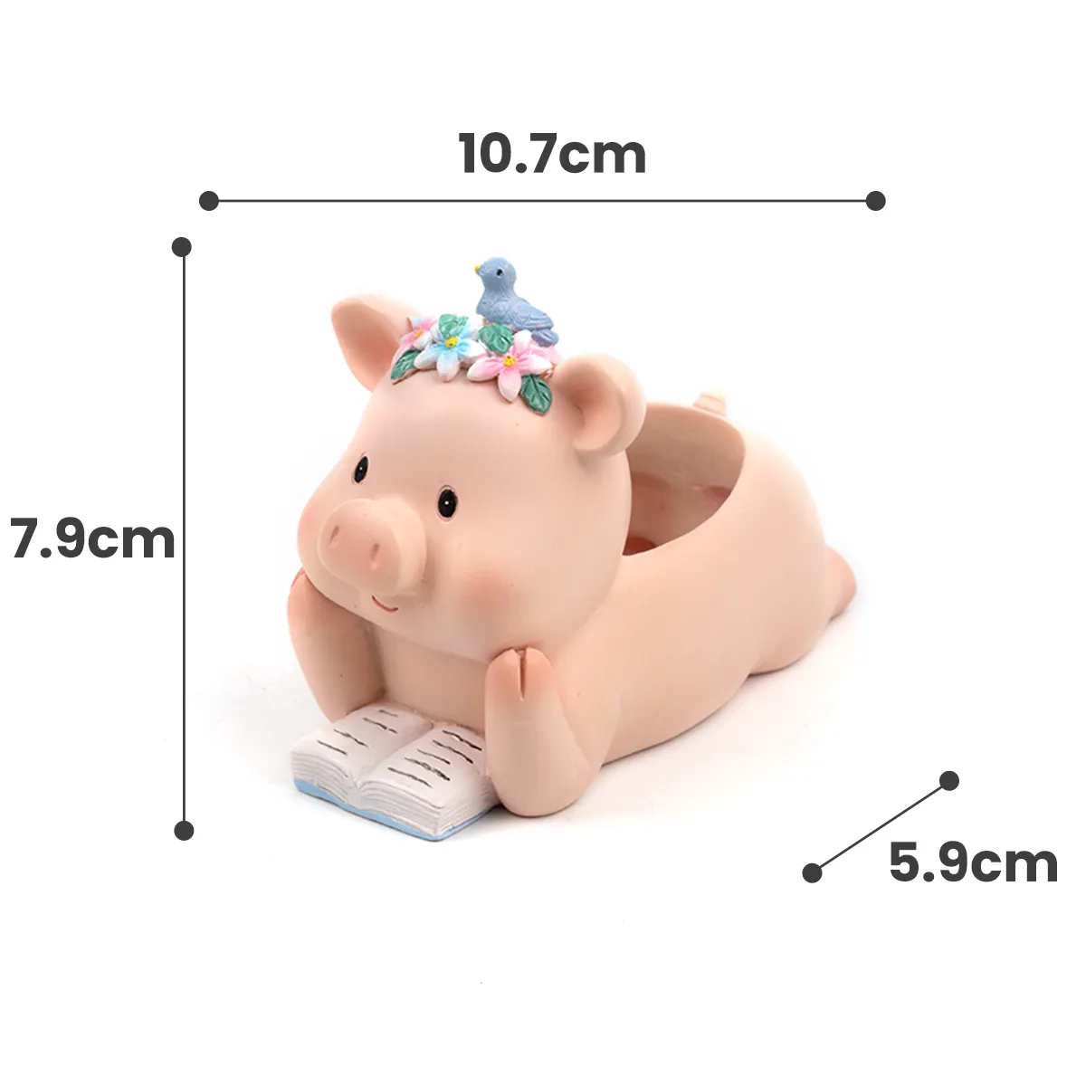 garden supplies wholesale small ceramic animal succulent pot Cartoon Little Pork Resin Flower Pot Bonsai Planter Pot for home