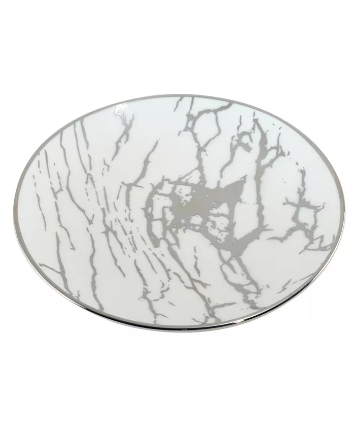 Certified International Matrix Silver-Tone Plated Canape Plates Set of 6