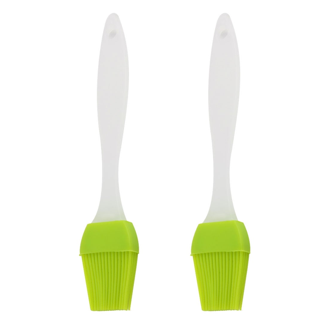 2pcs Flexible Silicone Brush Heat Resistant Non-stick Cooking Tool - Green