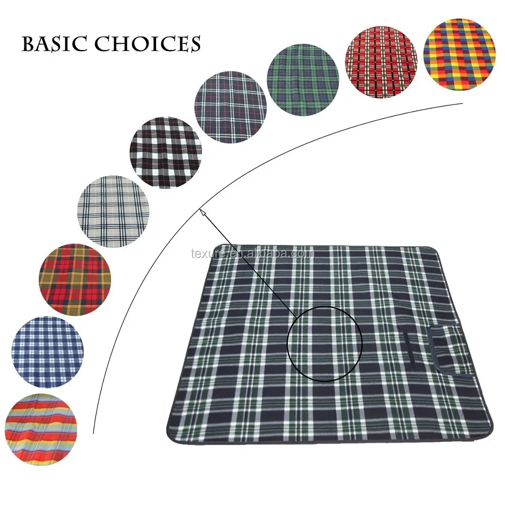 High quality fleece waterproof outdoor picnic camping beach blanket plaid