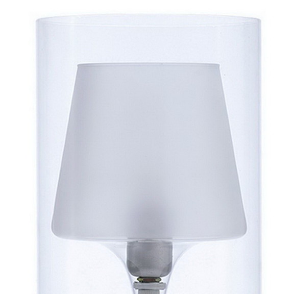 Benjara BM240313 Hurricane Table Lamp with Frosted...