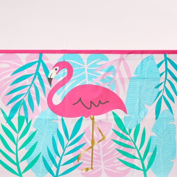 3 Pack Pink Flamingo Tablecloth， Tropical Luau Birthday Party Plastic Table Cover (54 x 108 in)