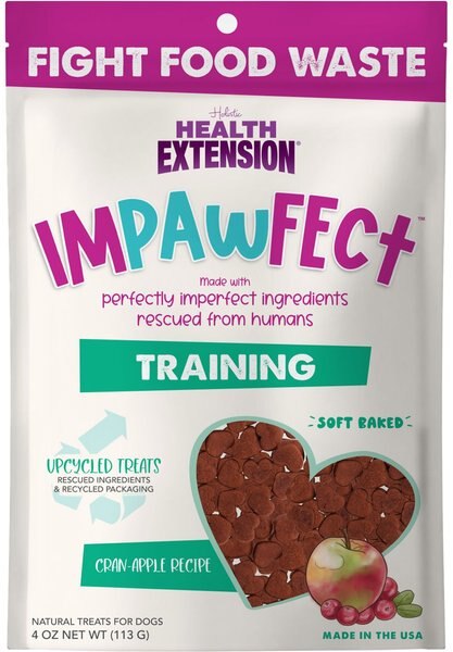 Health Extension Impawfect Cranberry and Apple Flavored Soft and Chewy Training Dog Treats， 4-oz bag