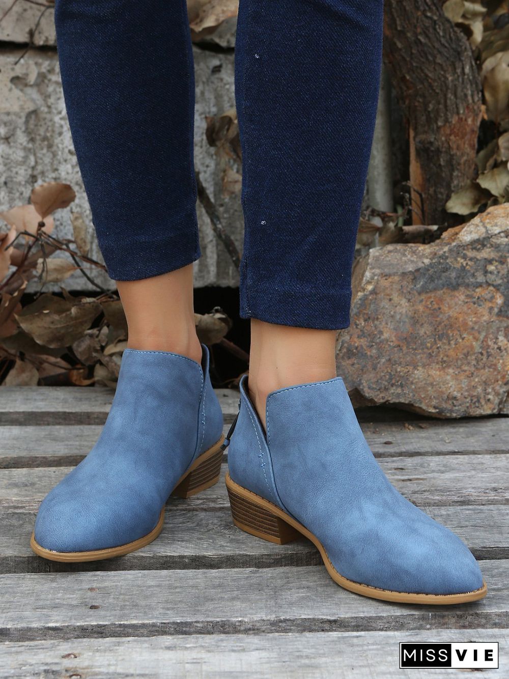 Simple Plain Chelsea Zip Ankle Boots