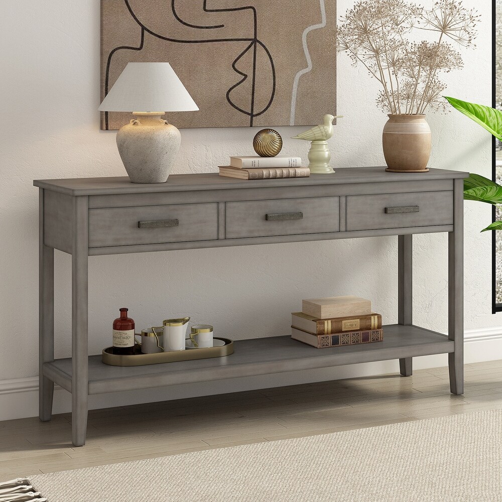 3 Drawer Console Table with 1 Shelf  Entrance Table