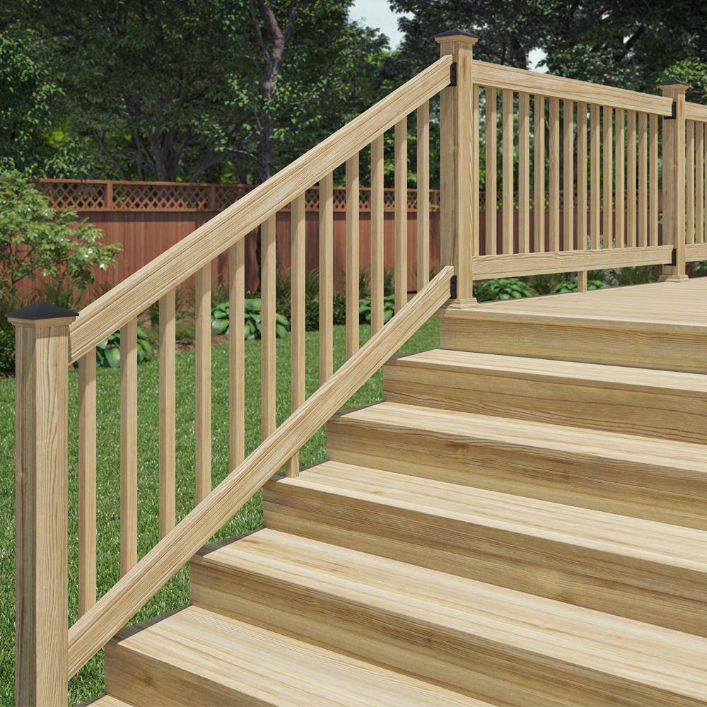 ProWood 6 ft. Southern Yellow Pine Stair Rail Kit with B2E Balusters 447298