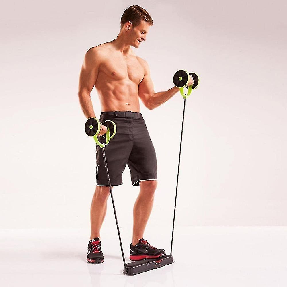 Fitness Pull Rope Abdominal Double Roller Roller Pull Trainer Slimming Exercises Core