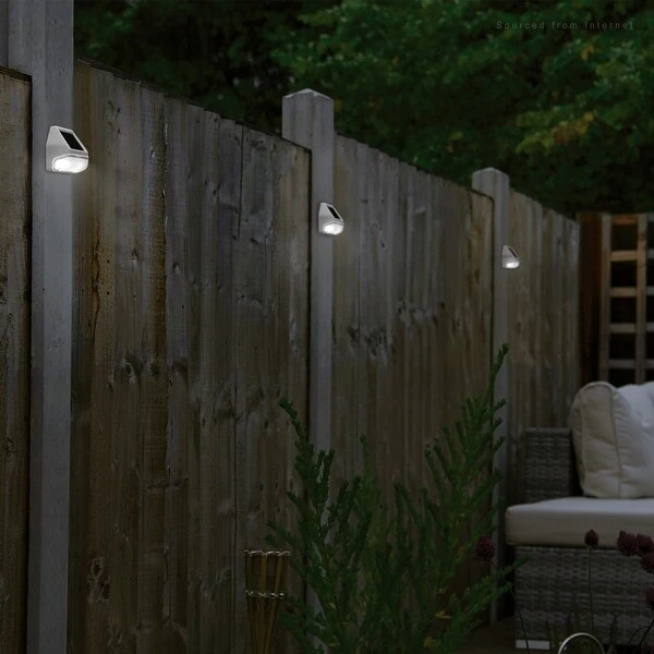 6/12 Pack Solar Dusk-to-Dawn LED Fence Light, 4000K, White / Oil Rubbed Bronze / Black