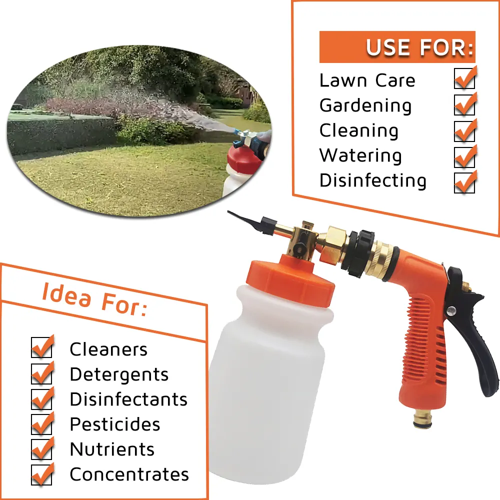 Heavy Duty Brass Mixing Head Sprayer Garden Pesticide Lawn Nutrient Cleaners Liquid Dilution Gilmour Water Hose Sprayer