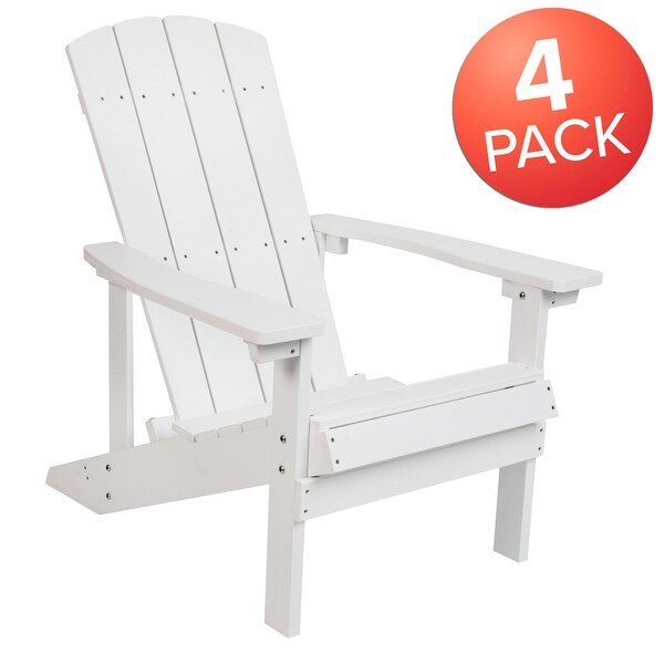 Allweather Poly Resin Wood Outdoor Adirondack Chair (Set of 4)