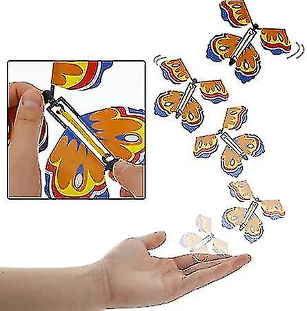 20pcs Flying Butterfly Toy Set， Wind Up Butterfly Toy Elastic Band Powered Magic Butterfly Card Wind Up Butterfly Toy