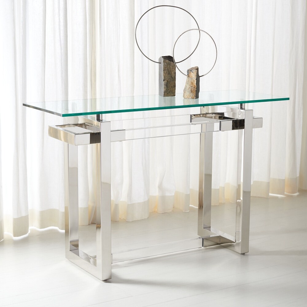 SAFAVIEH Couture Montrelle Acrylic Console Table   47.2 IN W x 15.7 IN D x 30 IN H