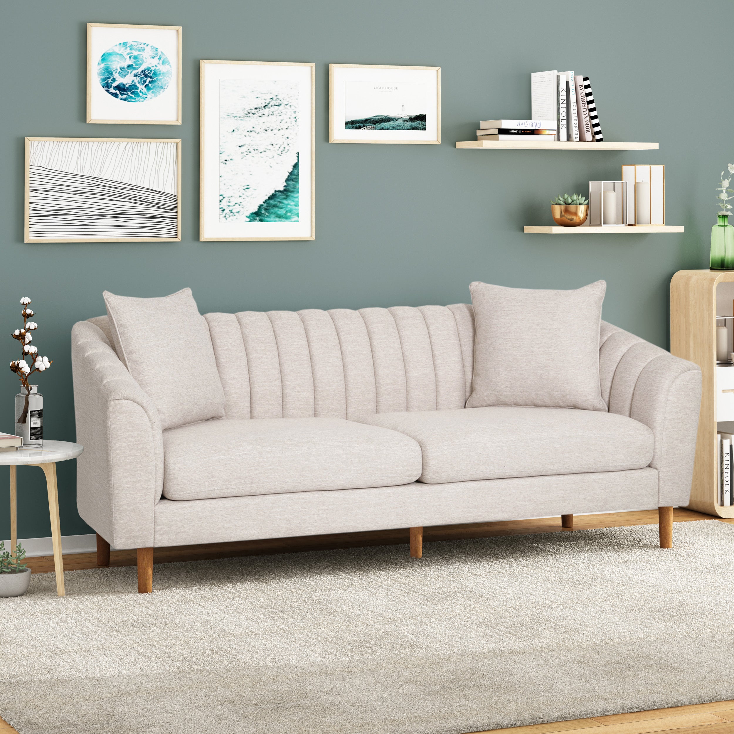 Jeannie Contemporary Fabric 3 Seater Sofa